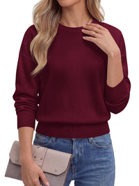 PRETTYGARDEN Womens Crewneck Long Sleeve Fall Sweaters  | Cinched Waist, Loose Fit, Knit Pullover Tops, Ribbed Hem, Basic Work Sweaters, Trendy Fall Outfits, Winter Layering Clothing