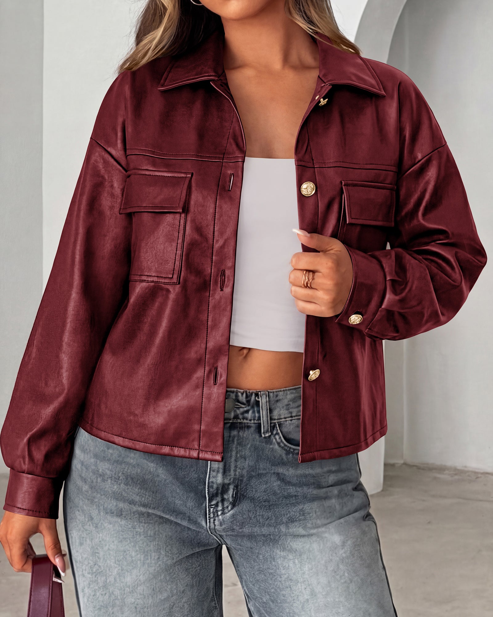 PRETTYGADEN Women's Faux Leather Jacket Fall Fashion Button Down Winter Coats Motorcycle Bomber Jackets Outerwear 2026