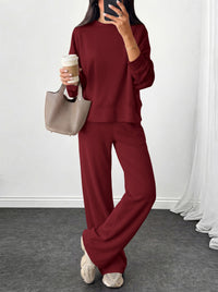 PRETTYGARDEN Womens 2 Piece Outfits Fall Sweatsuits Matching Lounge Sets  | Crewneck Long Sleeve Sweatshirt, Wide Leg Pants Sets with Pockets & Drawstring, Casual Tracksuit, Travel Airport Outfits 2026