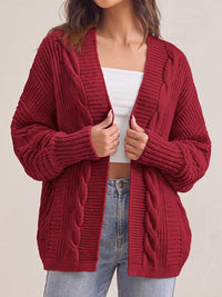PRETTYGARDEN Chunky Open Front Cable Knit Cardigan Sweaters for Women Coats Loose Fit Batwing Long Sleeve Sweater, Soft Cozy Casual Cardigans, Holiday Travel Vacation Outfits, Trendy Fashion Outerwear