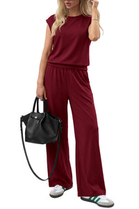 PRETTYGARDEN Women's Summer 2 Piece Lounge Sets 2026 Cap Sleeve Tops Wide Leg Pants Workout Sets Loose Casual Tracksuit PRETTYGARDEN