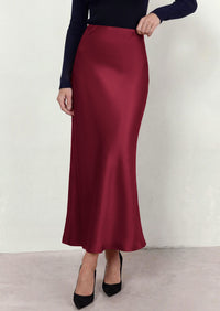 PRETTYGARDEN Women's 2026 Fall Fashion Maxi Long Skirts Trendy Silk Satin High Waisted A Line Mermaid Business Casual Outfits