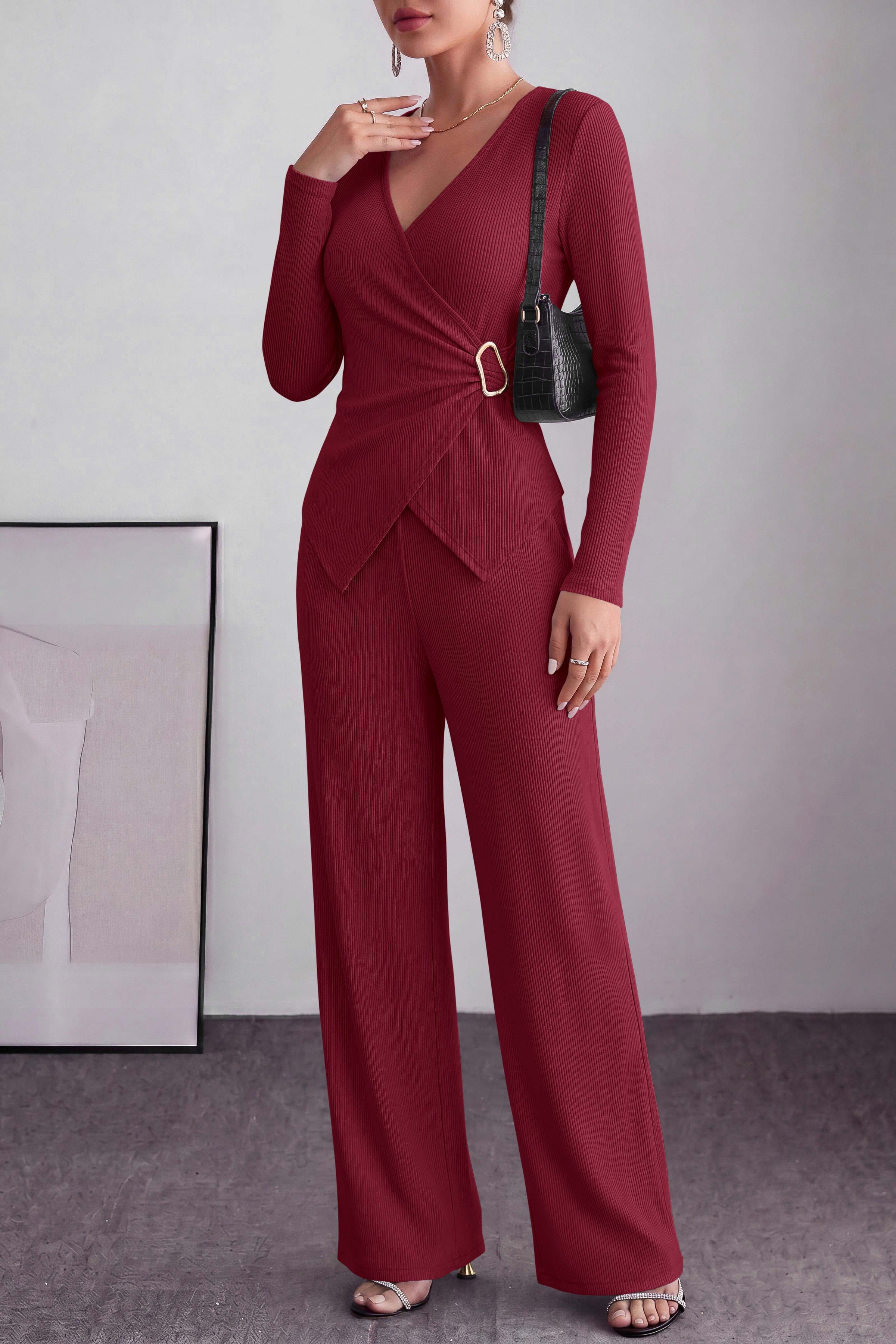 PRETTYGARDEN Women Fall 2 Piece LoungeWear Pant Sets
