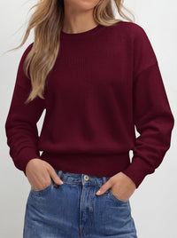 PRETTYGARDEN Womens Crewneck Long Sleeve Fall Sweaters  | Cinched Waist, Loose Fit, Knit Pullover Tops, Ribbed Hem, Basic Work Sweaters, Trendy Fall Outfits, Winter Layering Clothing