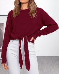 PRETTYGARDEN Casual Long Sleeve Strappy Sweaters for Women