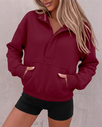 PRETTYGARDEN Womens Long Sleeve Quarter Zip Crop Sweatshirts | Mock Neck FLeece Sweatshirt, Button up Henley Neck Pullover, Relaxed Fit Cropped Tops, Casual Lounge Wear, Fall Outfits 2026