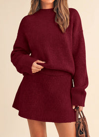 PRETTYGARDEN 2 Piece Sets For Women Sweater Mini Skirt Set