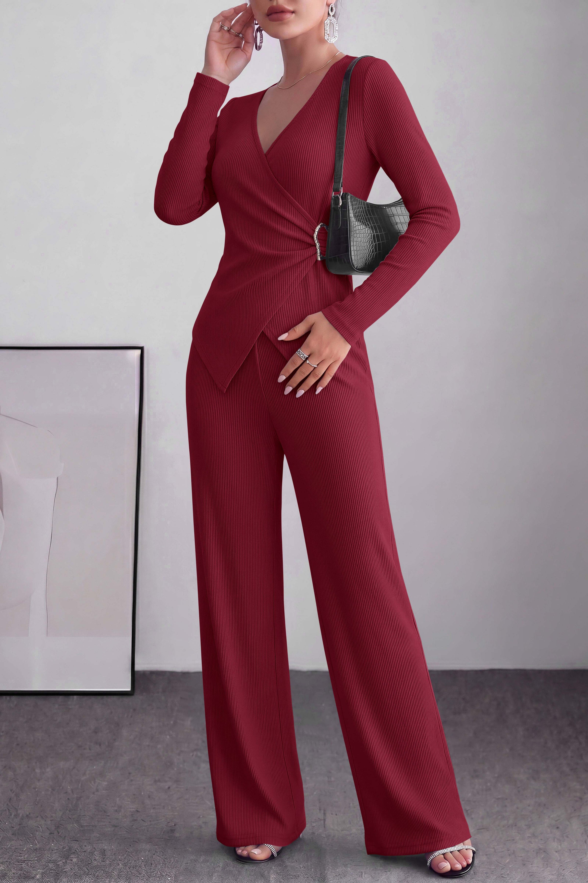PRETTYGARDEN Women Fall 2 Piece LoungeWear Pant Sets