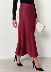 PRETTYGARDEN Women's 2026 Fall Fashion Maxi Long Skirts Trendy Silk Satin High Waisted A Line Mermaid Business Casual Outfits