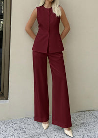 PRETTYGARDEN Women's 2 Piece Sets Summer 2026 Work Clothes Sleeveless Blazer Vest Pants Suits Spring Business Casual Outfits PRETTYGARDEN