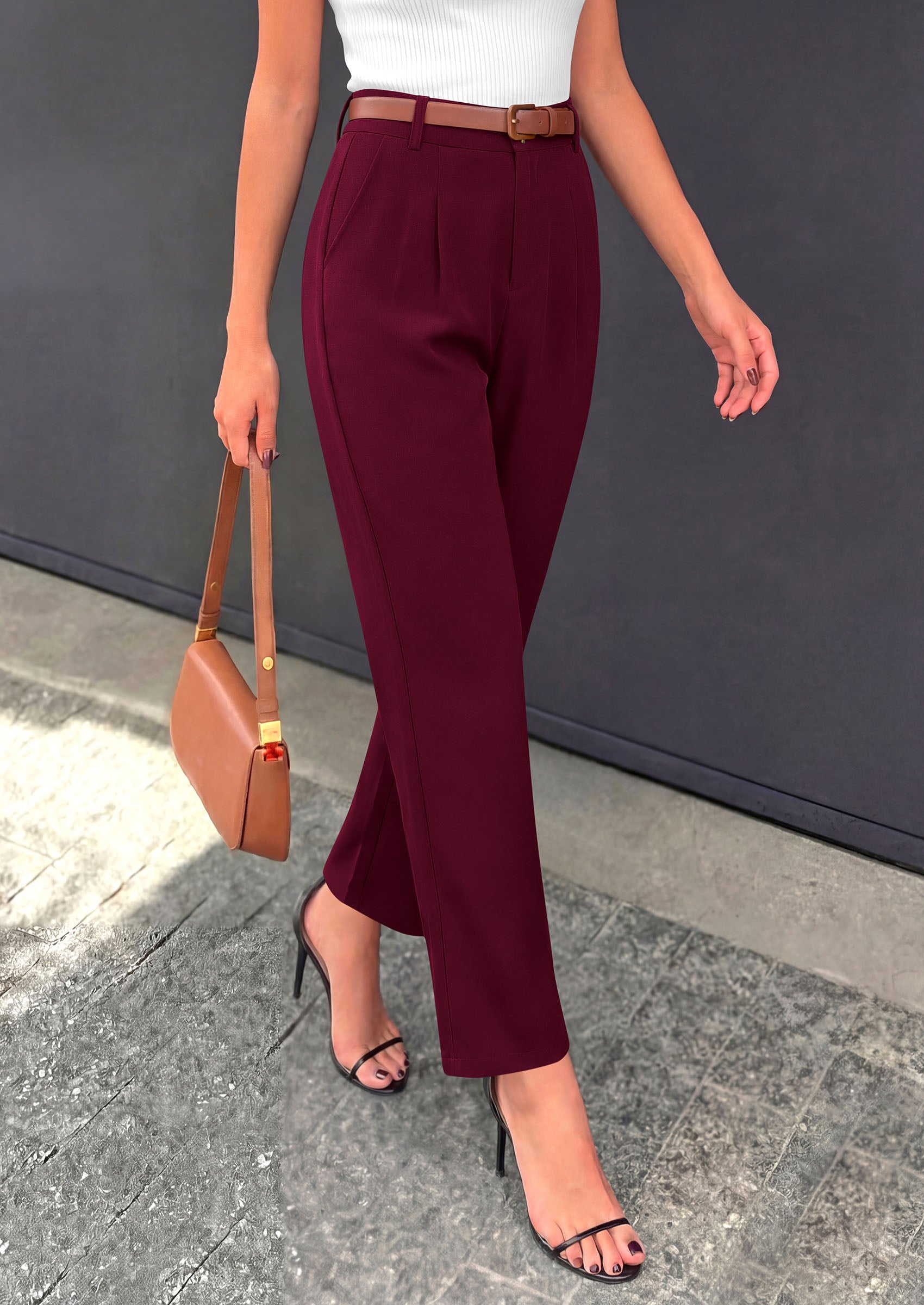 PRETTYGARDEN Womens Dress Pants Summer 2026 Work Clothes Tapered High Waisted Trousers Slacks Pockets Business Casual Outfits