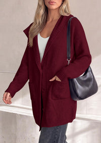PRETTYGARDEN Women's Long Cardigans Hooded Chunky Sweaters  | Cozy Knit Jacket, Button up, Loose Fit, Pockets, Fall Coats, Trendy Casual, Going Out, Holiday Outfits, Winter Clothing