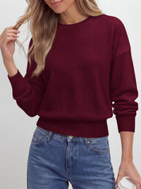 PRETTYGARDEN Womens Crewneck Long Sleeve Fall Sweaters  | Cinched Waist, Loose Fit, Knit Pullover Tops, Ribbed Hem, Basic Work Sweaters, Trendy Fall Outfits, Winter Layering Clothing