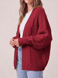 PRETTYGARDEN Chunky Open Front Cable Knit Cardigan Sweaters for Women Coats Loose Fit Batwing Long Sleeve Sweater, Soft Cozy Casual Cardigans, Holiday Travel Vacation Outfits, Trendy Fashion Outerwear