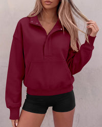 PRETTYGARDEN Womens Long Sleeve Quarter Zip Crop Sweatshirts | Mock Neck FLeece Sweatshirt, Button up Henley Neck Pullover, Relaxed Fit Cropped Tops, Casual Lounge Wear, Fall Outfits 2026