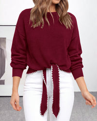 PRETTYGARDEN Casual Long Sleeve Strappy Sweaters for Women