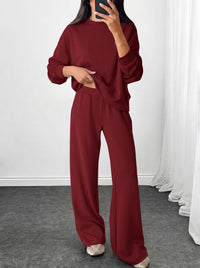 PRETTYGARDEN Womens 2 Piece Outfits Fall Sweatsuits Matching Lounge Sets  | Crewneck Long Sleeve Sweatshirt, Wide Leg Pants Sets with Pockets & Drawstring, Casual Tracksuit, Travel Airport Outfits 2026