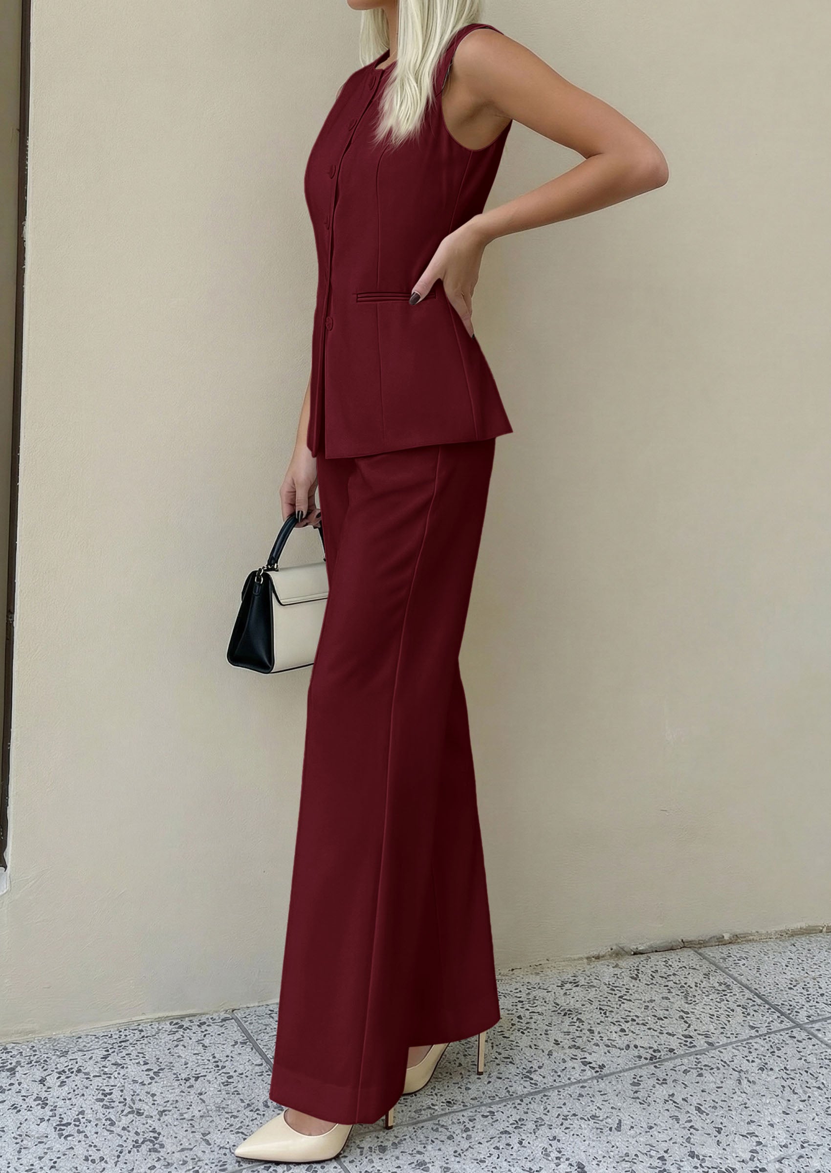 PRETTYGARDEN Women's 2 Piece Sets Summer 2026 Work Clothes Sleeveless Blazer Vest Pants Suits Spring Business Casual Outfits PRETTYGARDEN