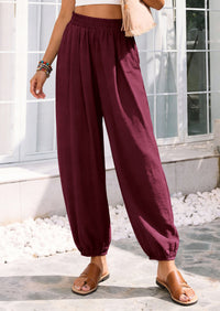 PRETTYGARDEN Womens 2026 Summer Casual Pants High Waisted Loose Wide Leg Palazzo Pockets Lounge Beach Travel Trousers Outfits
