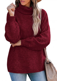PRETTYGARDEN Women's Winter Turtleneck Sweaters Oversized Warm Pullover  Cozy Chunky Knit Sweater, Long Sleeve Tunic, Loose Fit Dressy Casual Tops, Trendy Fall Fashion Clothing, Holiday Outfits