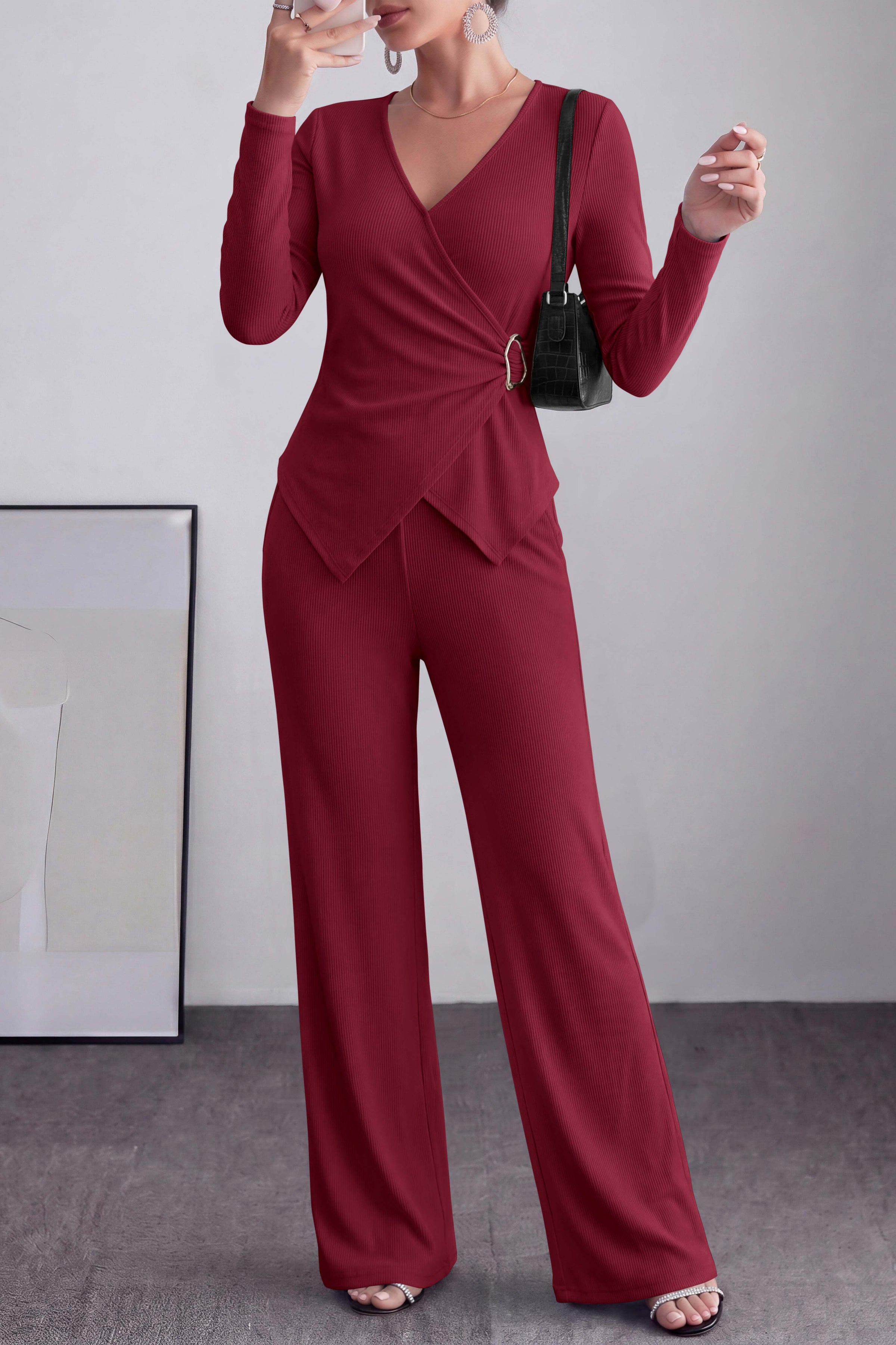 PRETTYGARDEN Women Fall 2 Piece LoungeWear Pant Sets