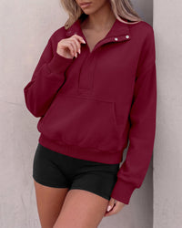 PRETTYGARDEN Womens Long Sleeve Quarter Zip Crop Sweatshirts | Mock Neck FLeece Sweatshirt, Button up Henley Neck Pullover, Relaxed Fit Cropped Tops, Casual Lounge Wear, Fall Outfits 2026