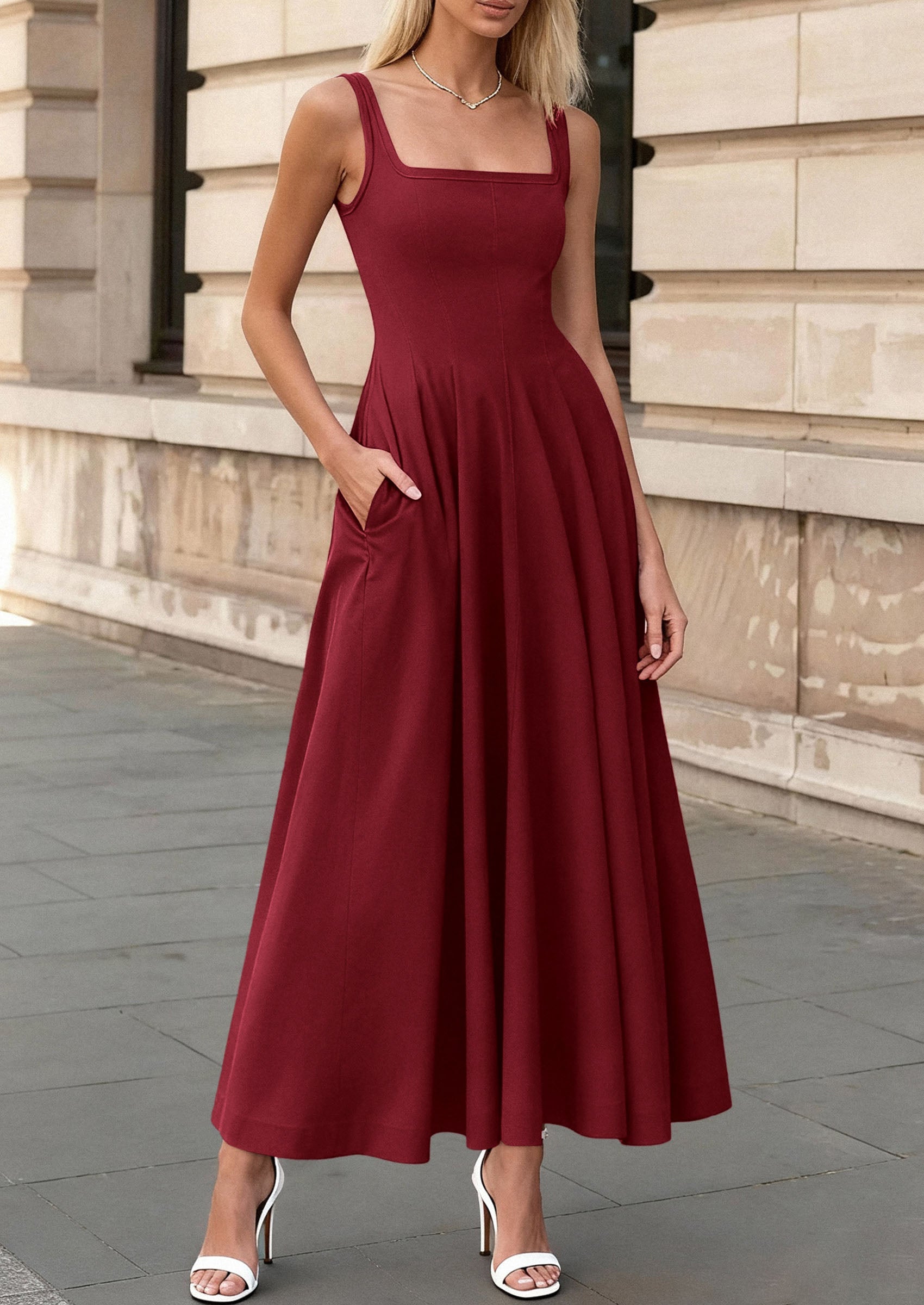 PRETTYGARDEN Cocktail Dresses for Women Formal 2026 Summer Sleeveless A Line Long Flowy Spring Wedding Guest Party Midi Dress PRETTYGARDEN