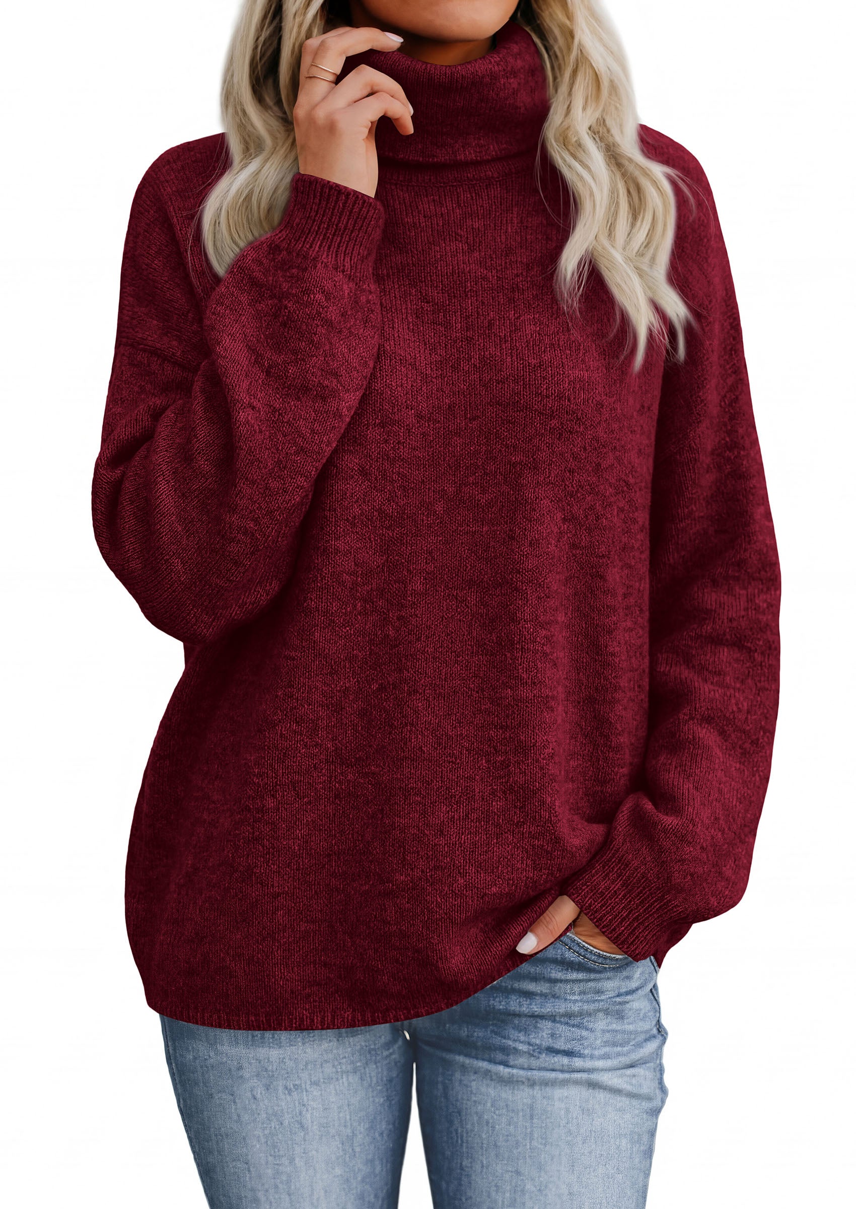 PRETTYGARDEN Women's Winter Turtleneck Sweaters Oversized Warm Pullover  Cozy Chunky Knit Sweater, Long Sleeve Tunic, Loose Fit Dressy Casual Tops, Trendy Fall Fashion Clothing, Holiday Outfits