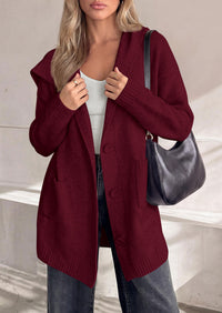 PRETTYGARDEN Women's Long Cardigans Hooded Chunky Sweaters  | Cozy Knit Jacket, Button up, Loose Fit, Pockets, Fall Coats, Trendy Casual, Going Out, Holiday Outfits, Winter Clothing