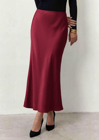 PRETTYGARDEN Women's 2026 Fall Fashion Maxi Long Skirts Trendy Silk Satin High Waisted A Line Mermaid Business Casual Outfits