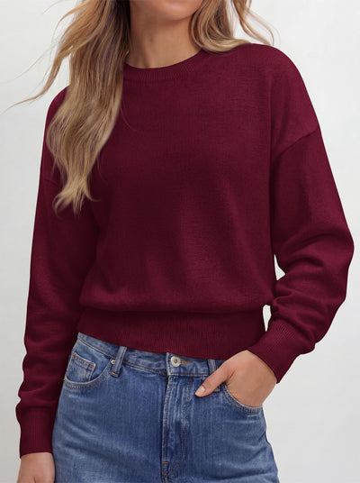 PRETTYGARDEN Womens Crewneck Long Sleeve Fall Sweaters  | Cinched Waist, Loose Fit, Knit Pullover Tops, Ribbed Hem, Basic Work Sweaters, Trendy Fall Outfits, Winter Layering Clothing