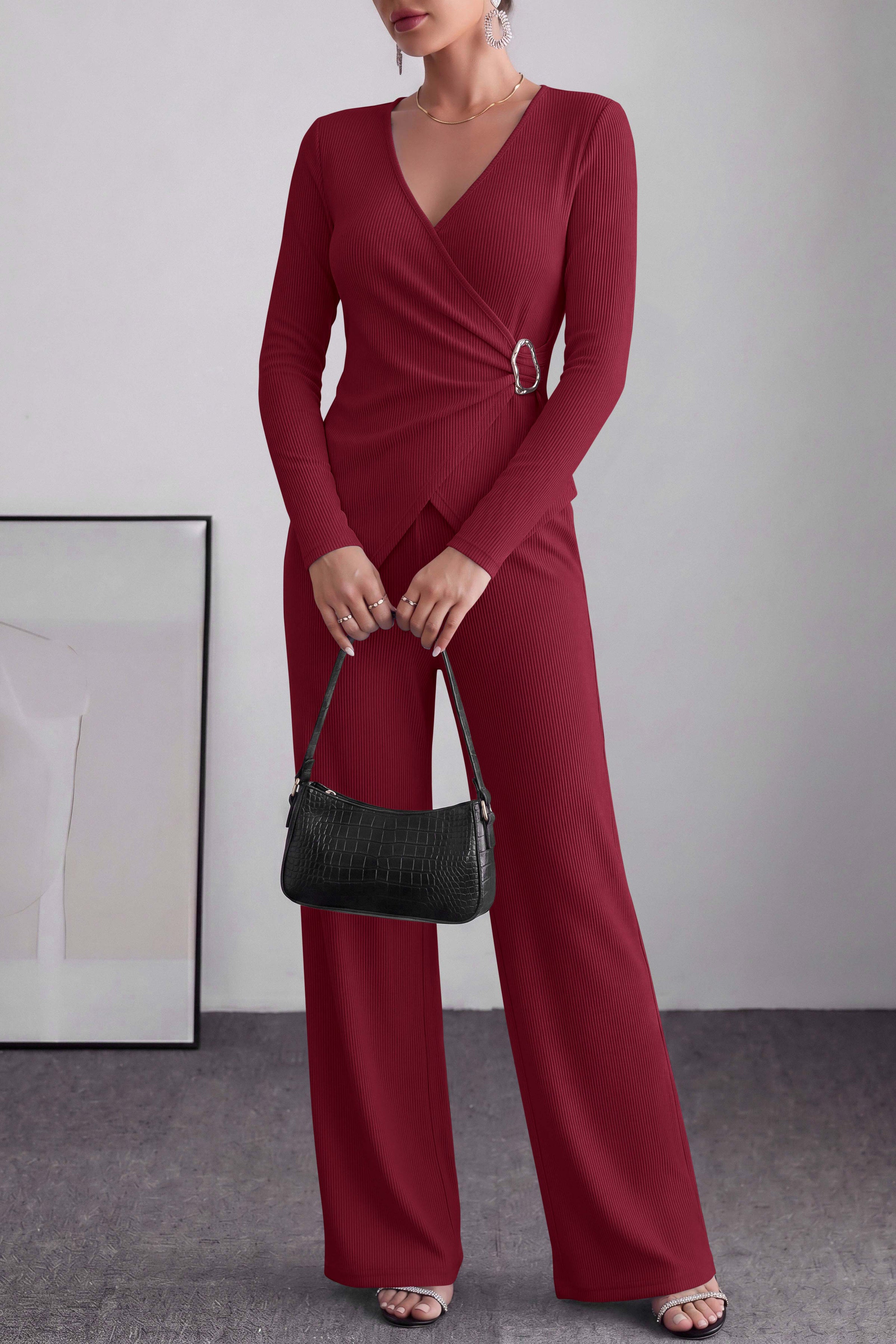 PRETTYGARDEN Women Fall 2 Piece LoungeWear Pant Sets
