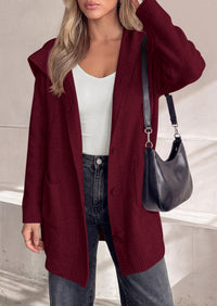 PRETTYGARDEN Women's Long Cardigans Hooded Chunky Sweaters  | Cozy Knit Jacket, Button up, Loose Fit, Pockets, Fall Coats, Trendy Casual, Going Out, Holiday Outfits, Winter Clothing