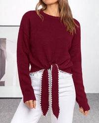 PRETTYGARDEN Casual Long Sleeve Strappy Sweaters for Women