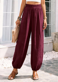 PRETTYGARDEN Womens 2026 Summer Casual Pants High Waisted Loose Wide Leg Palazzo Pockets Lounge Beach Travel Trousers Outfits