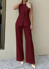 PRETTYGARDEN Women's 2 Piece Sets Summer 2026 Work Clothes Sleeveless Blazer Vest Pants Suits Spring Business Casual Outfits PRETTYGARDEN