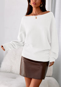 PRETTYGARDEN Women Off The Shoulder Sweater Fall Trendy Long Batwing Sleeve Knit Pullover Going Out Tops Winter Clothing