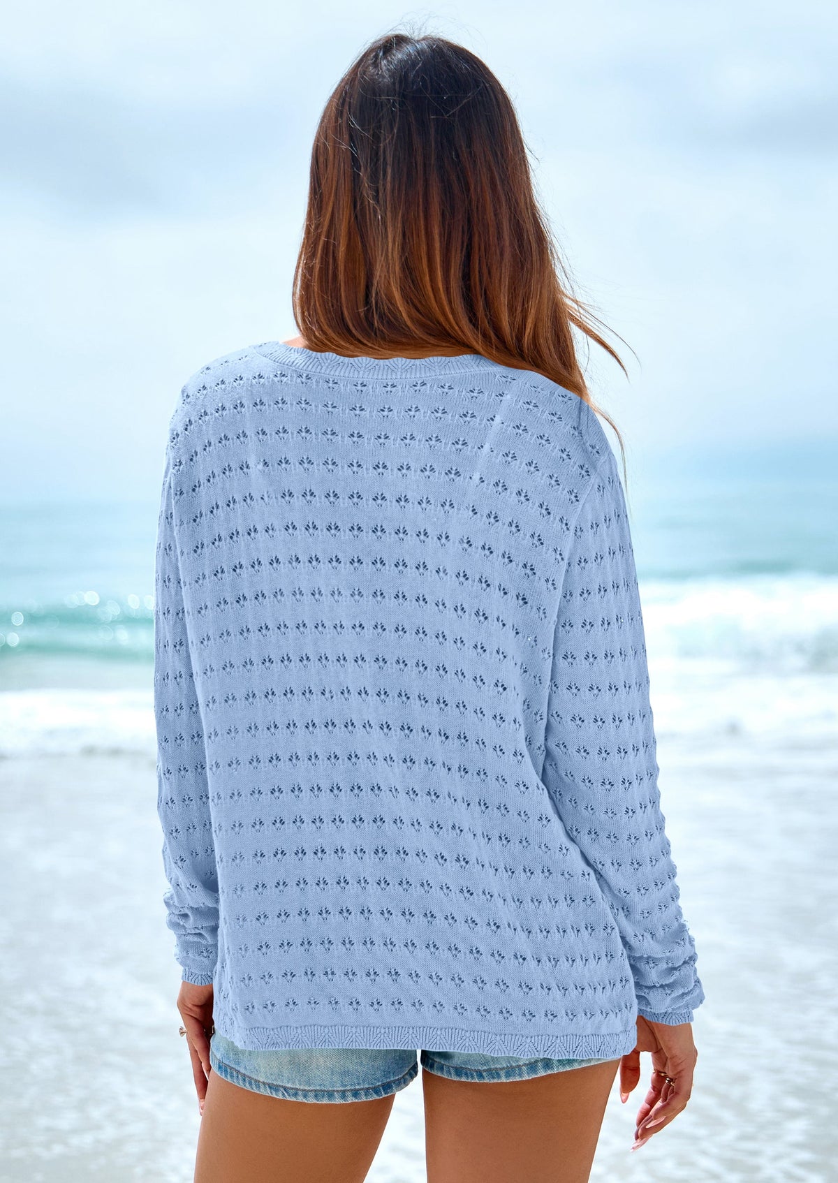 PRETTYGARDEN Crochet Cardigan Sweaters for Women Trendy Spring Summer Long Sleeve Tie Front Tops Boho Beach Vacation Clothes PRETTYGARDEN