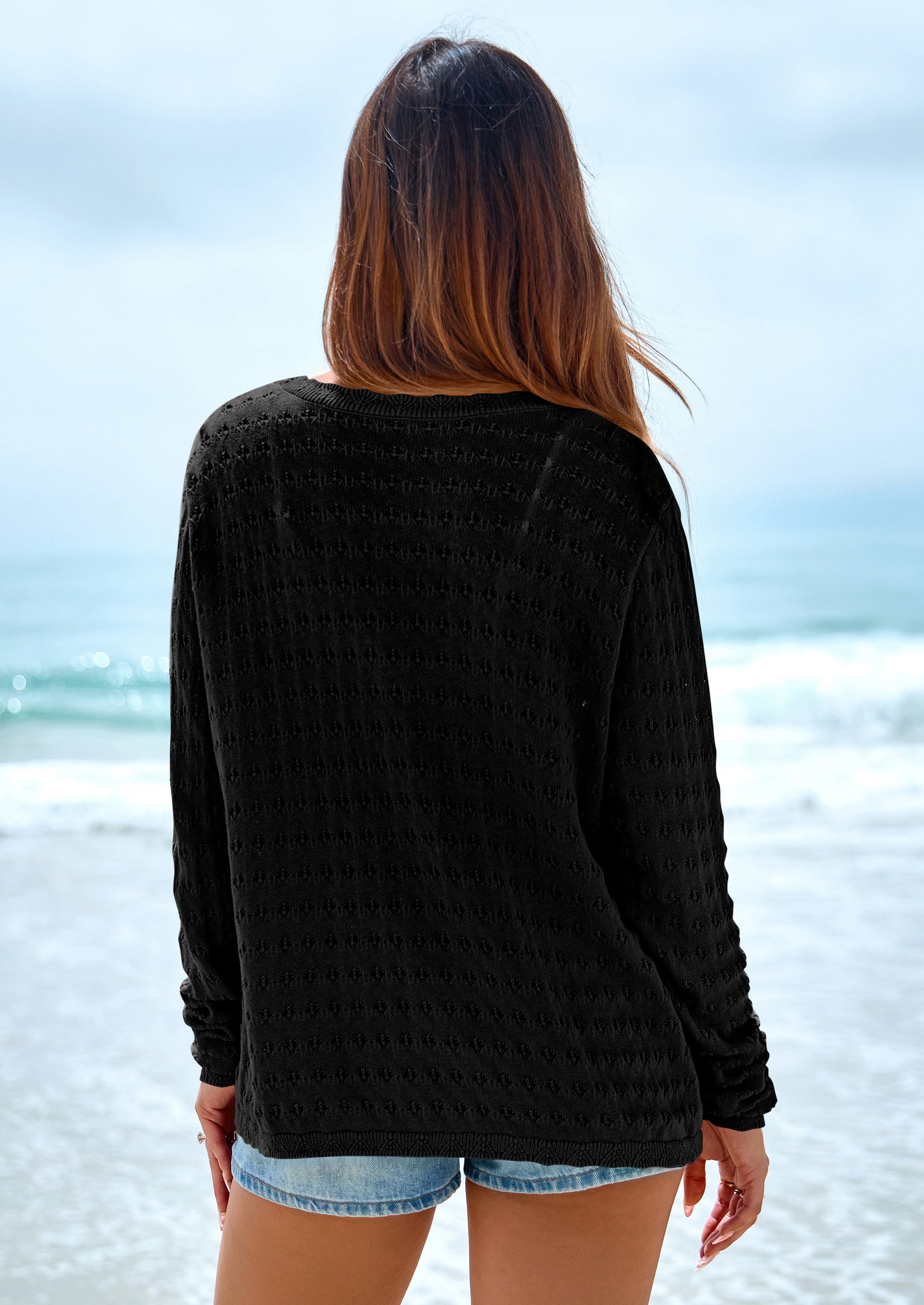 PRETTYGARDEN Crochet Cardigan Sweaters for Women Trendy Spring Summer Long Sleeve Tie Front Tops Boho Beach Vacation Clothes PRETTYGARDEN