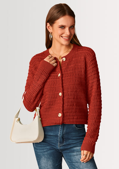 PRETTYGARDEN Women's Knit Cardigan Sweaters Casual Long Sleeve Open Front Button Down Trendy Jackets Outerwear