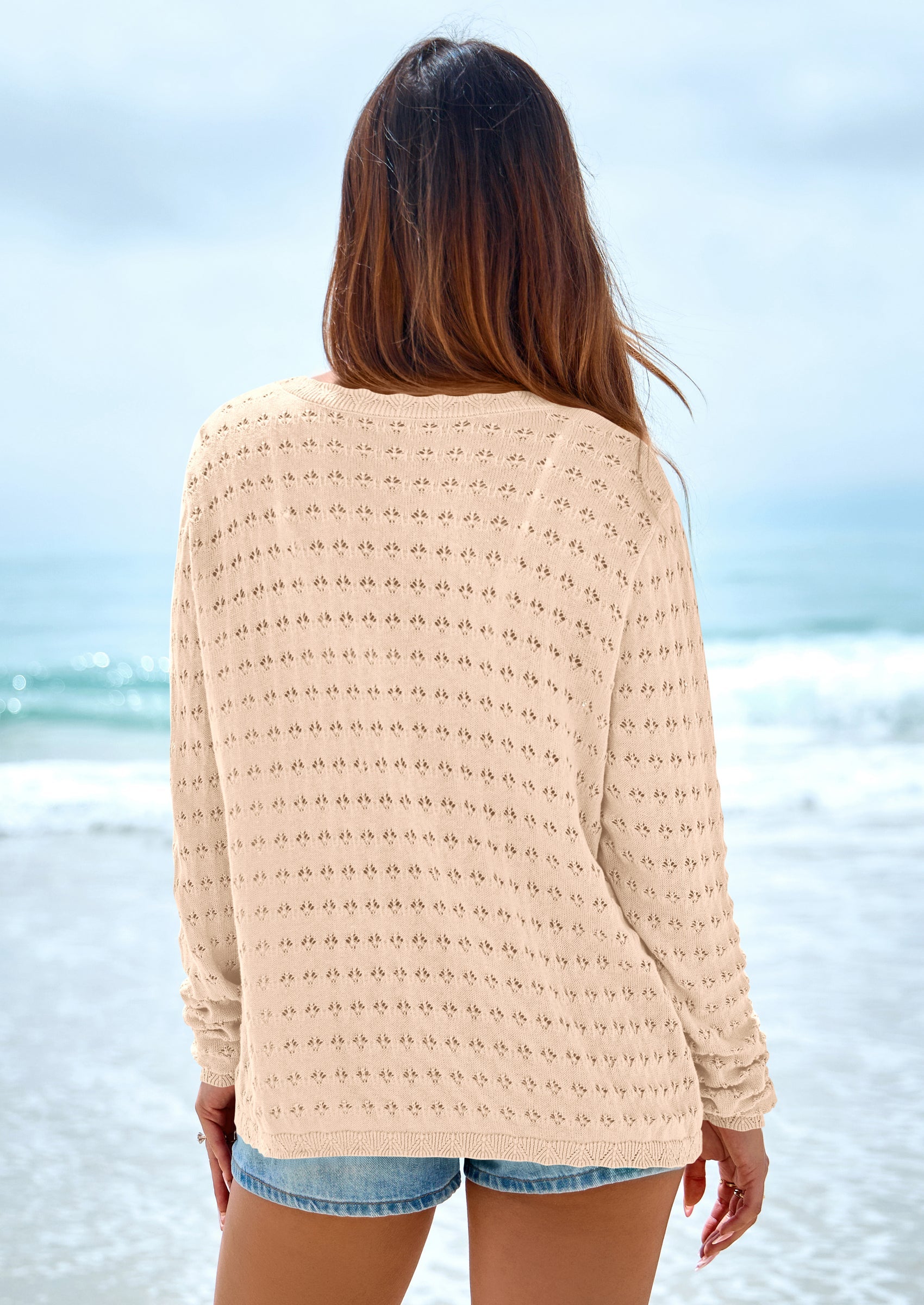 PRETTYGARDEN Crochet Cardigan Sweaters for Women Trendy Spring Summer Long Sleeve Tie Front Tops Boho Beach Vacation Clothes PRETTYGARDEN