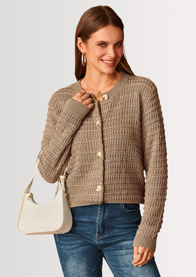 PRETTYGARDEN Women's Knit Cardigan Sweaters Casual Long Sleeve Open Front Button Down Trendy Jackets Outerwear