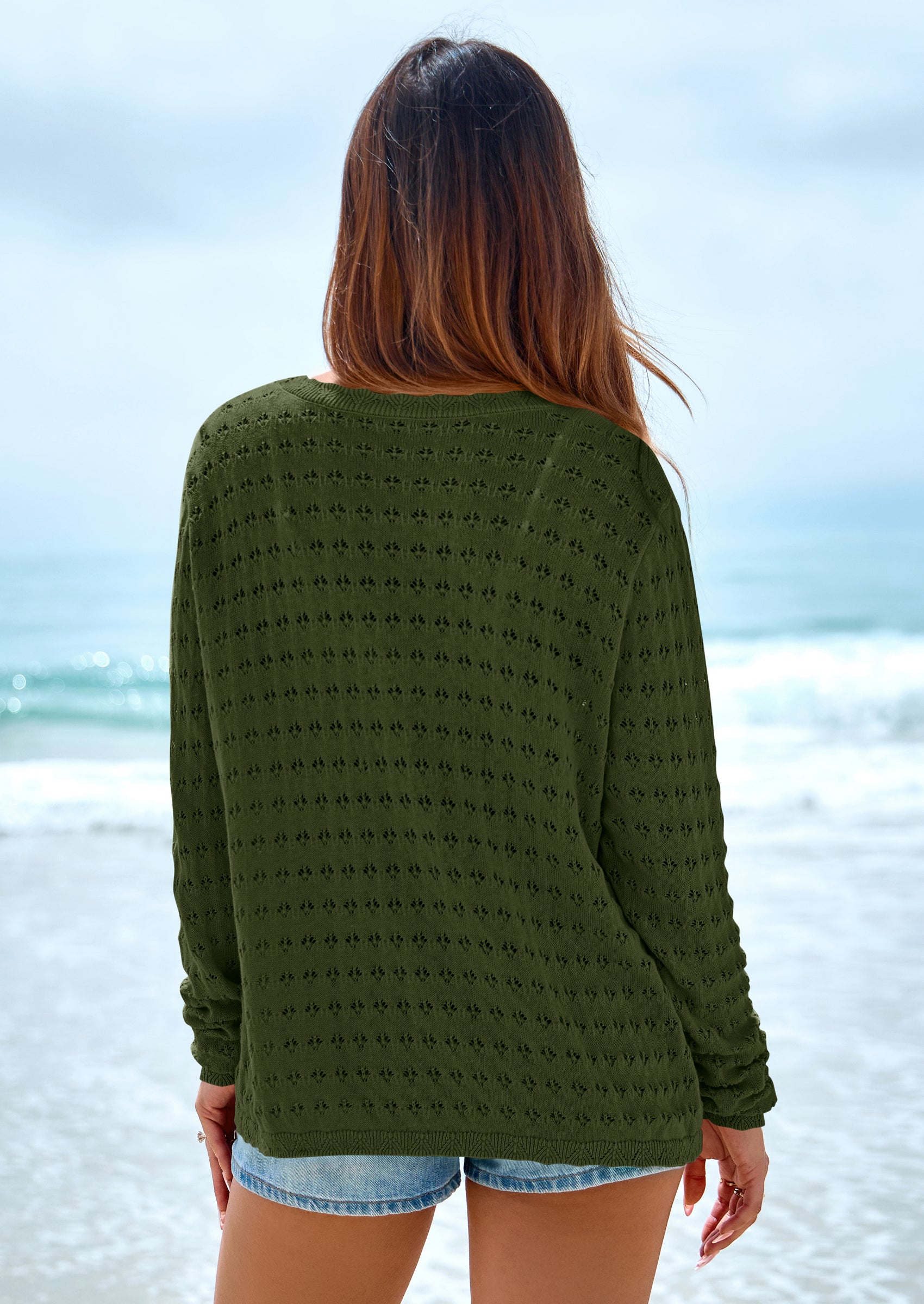 PRETTYGARDEN Crochet Cardigan Sweaters for Women Trendy Spring Summer Long Sleeve Tie Front Tops Boho Beach Vacation Clothes PRETTYGARDEN