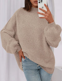 PRETTYGARDEN Women's Fall Oversized Sweaters Chunky Knit Mock Neck Long Sleeve Casual Trendy Pullover Winter Clothes PRETTYGARDEN