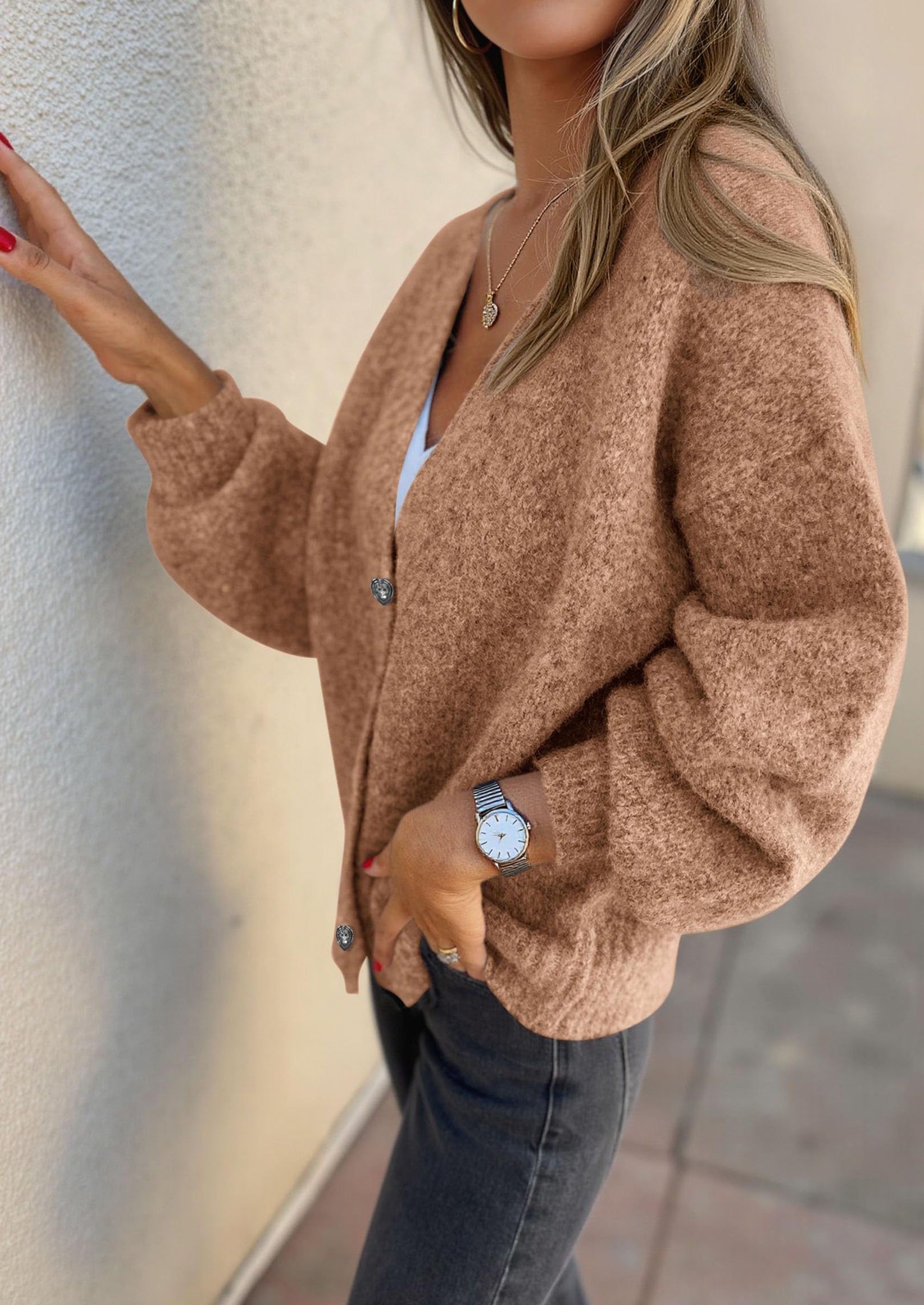 PRETTYGARDEN Cardigan Sweaters for Women Trendy Fall Long Sleeve Button Down Oversized Chunky Knit Sweater Outerwear