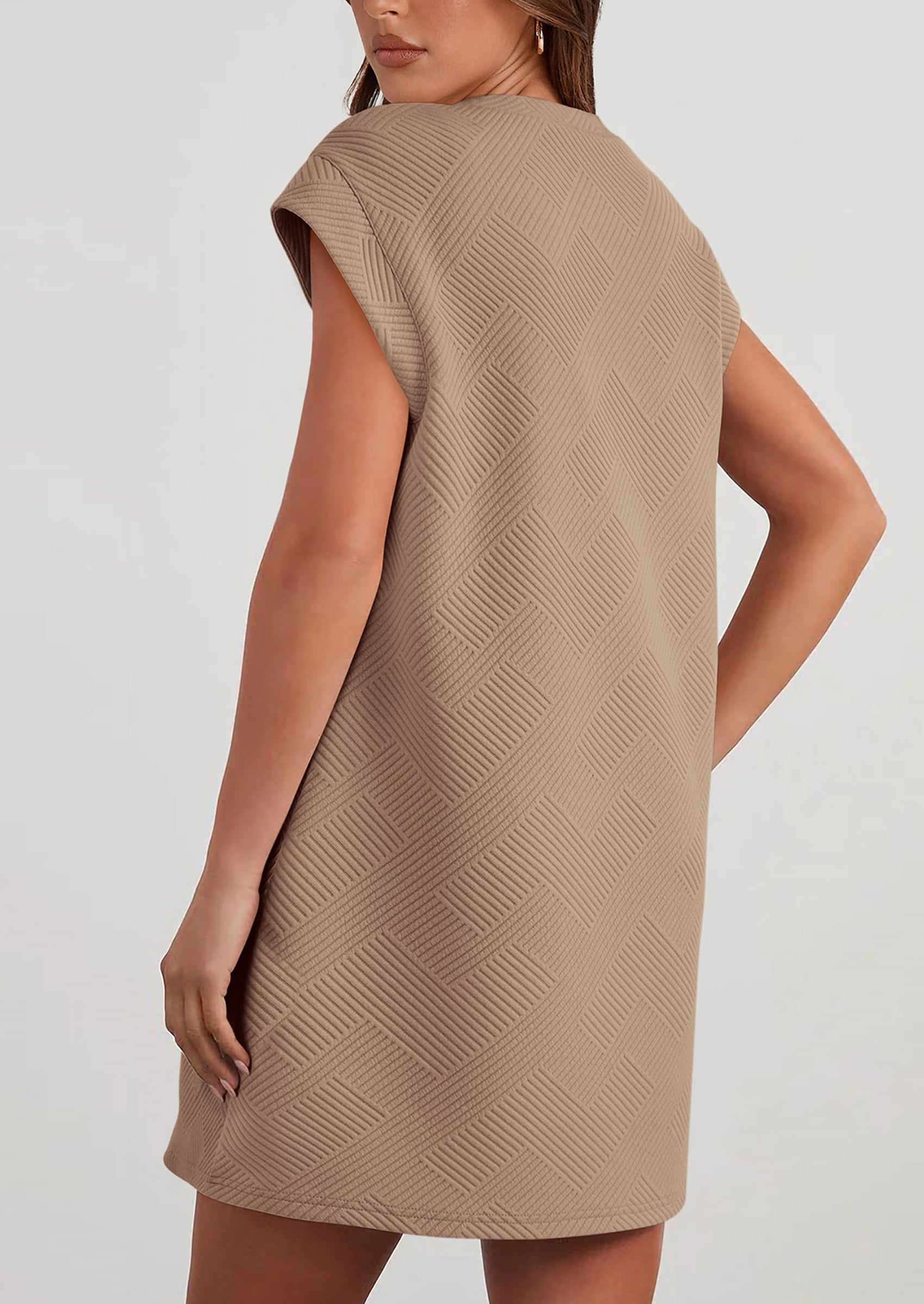 PRETTYGARDEN Women's Summer Short T Shirt Dress Cap Sleeve Crew Neck Casual Loose Basic Mini Dresses