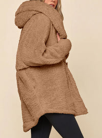 PRETTYGARDEN Women's Winter Warm Coats Hooded Faux Fur Sherpa Jacket  Fuzzy Fleece, Thumb Holes, Long Sleeve Pockets, Teddy Bear Jackets, Trendy Casual Fall Clothes, Holiday Going Out Outfits