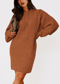 Womens Knit Pullover Sweaters 2024 Fall Fashion Clothes Long Sleeve Winter Hoodie Sweater Dress