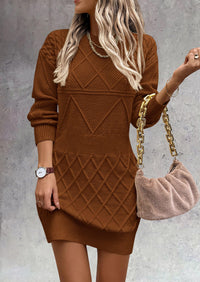 Women's Long Sleeve Short Sweater Dress Chunky Ribbed Knit Tunic Pullover Oversized Fall Sweaters