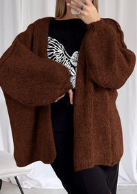 PRETTYGARDEN Womens Oversized Cardigan Sweaters Fall Long Lantern Sleeve Knit Open Front Lightweight Sweater